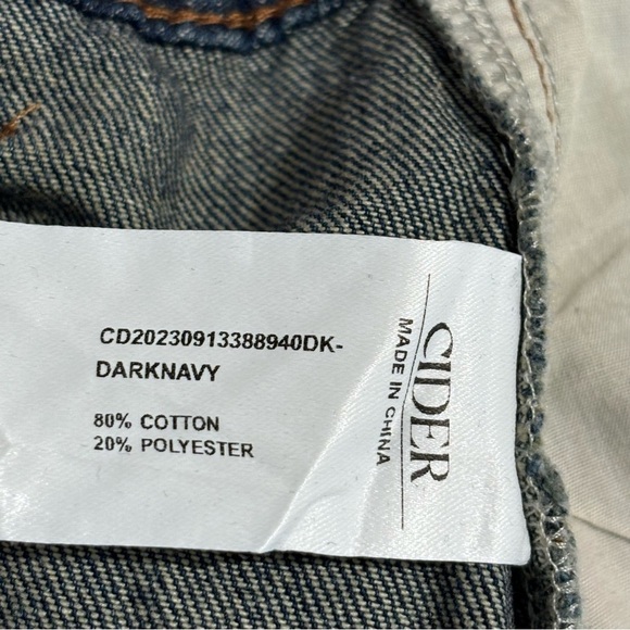 CIDER Sz 3X Denim Skirt Rhinestone At Pockets Zipper Closure Front Slit Maxi - Picture 8 of 8